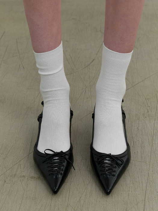 [3 SET] Basic Ribbed Socks (L241MSC030)