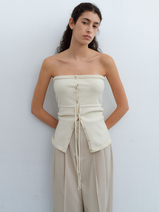 string tube top knit (ivory)