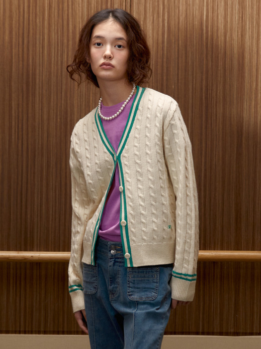 Cleo Cable Cardigan (Ivory)