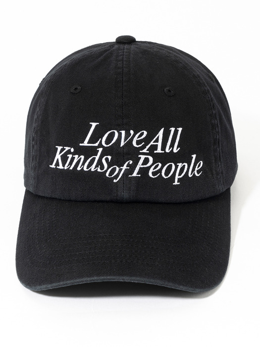 LOVE ALL KINDS WASHED BALL CAP (BLACK)