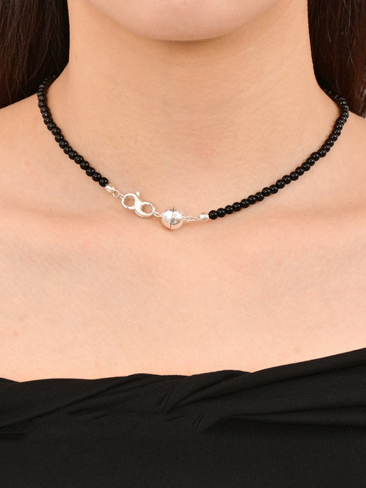 24 Black new ball Necklace-silver925