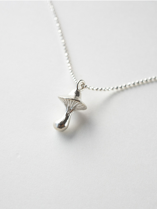 [Silver] Mushroom pendant necklace