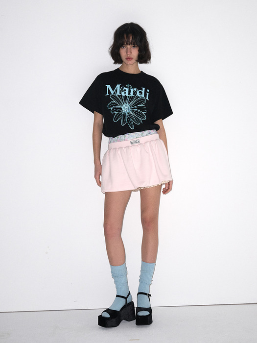 TSHIRT FLOWERMARDI_BLACK SKY