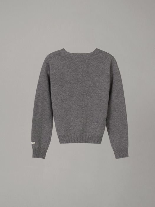 OVERDUE WOOL CARDIGAN_MELANGE GRAY