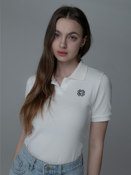 CLOVER KARA BUTTON TSHIRT_WHITE