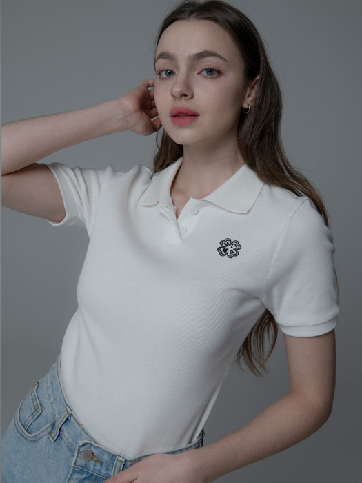 CLOVER KARA BUTTON TSHIRT_WHITE