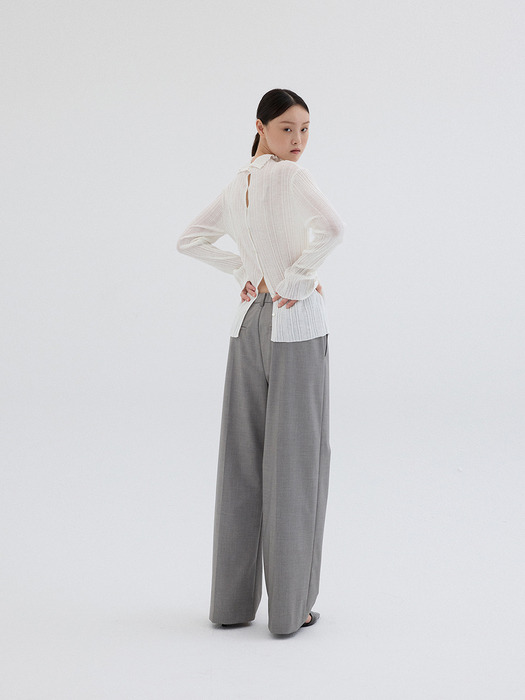 HIGH NECK RIB KINT TOP_OFF WHITE