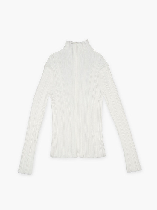 HIGH NECK RIB KINT TOP_OFF WHITE