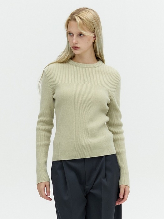 CASHMERE BLAND KNIT TOP_MINT