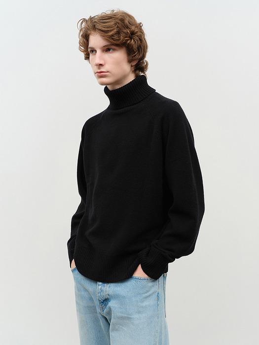 UNISEX ESSENTIAL WOOL TURTLENECK SWEATER BLACK_M_UDSW4D124BK