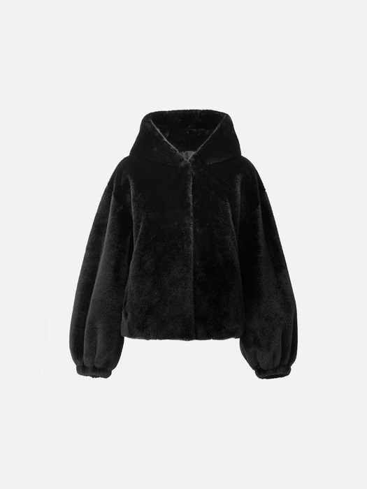 에코 밍크 후드 재킷 (eco mink hood jacket) (4COL) Y4O004