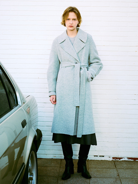 A-line Silhouette Handmade Wool Coat NEW4WHB26_1F