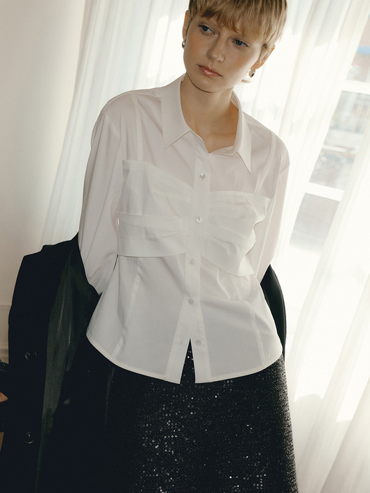 BUSTIER LAYER SHIRTS_WHITE