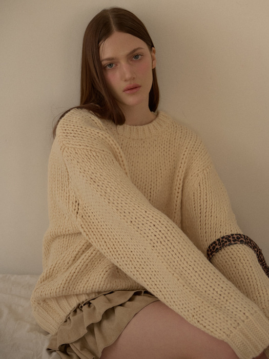 PULLOVER ROUND KNIT_IVORY