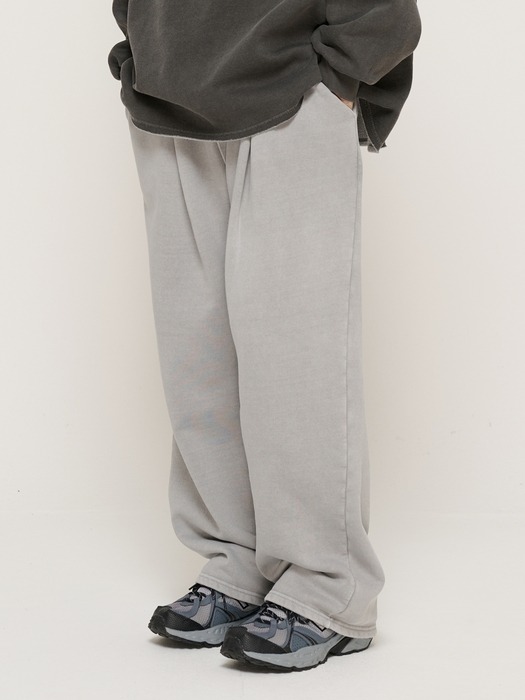 IN PIGMENT NAPPING TRAINING WIDE STRAIGHT PANTS  (GRAY)