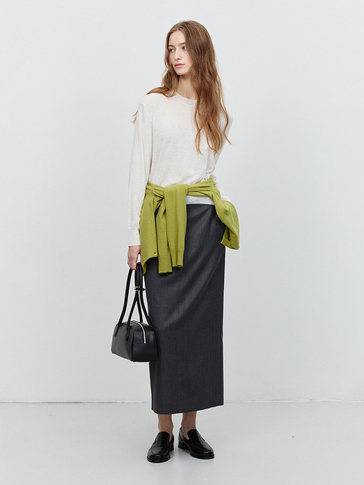 H-LINE MAXI SKIRT GREY_UDSK5A203G2