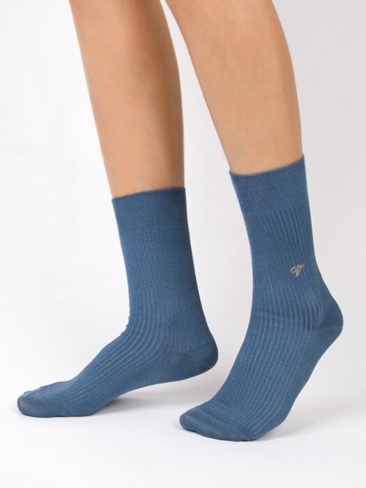 [X VIAPLAIN] silky socks, smoky blue