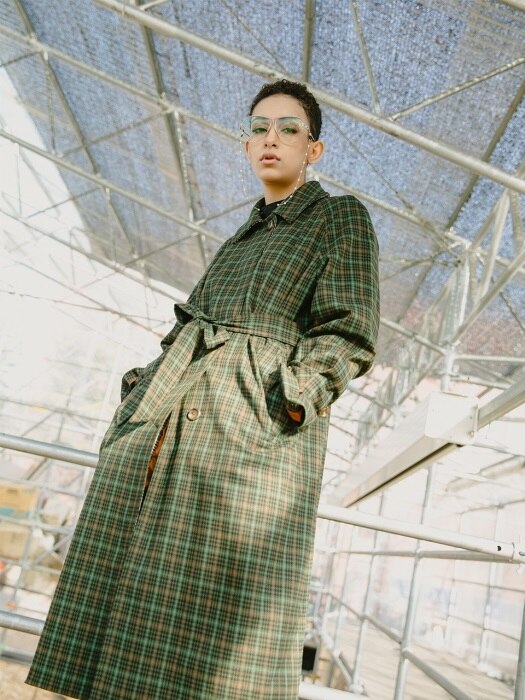 GREEN CHECK COAT