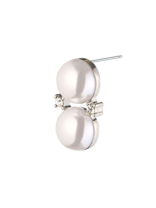 twin pearl earrings