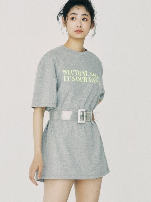 NEUTRAL NEON Over Fit T-Shirt Gray