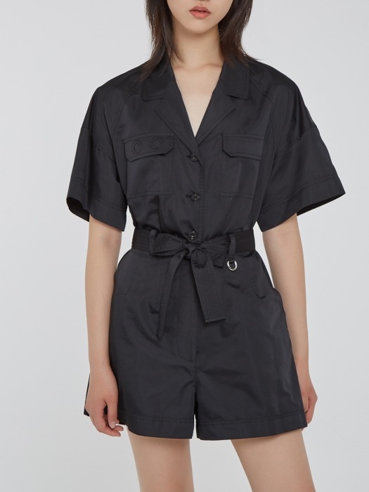 Black Belted Jumpsuit