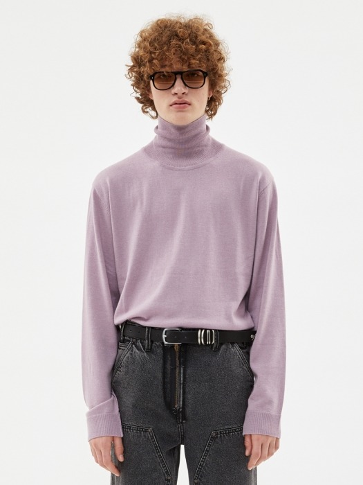 MARCO CASHMERE ROLL NECK SWEATER atb255m(PURPLE)
