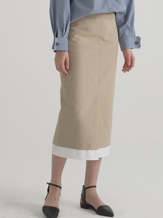 Essential slit skirt - Beige
