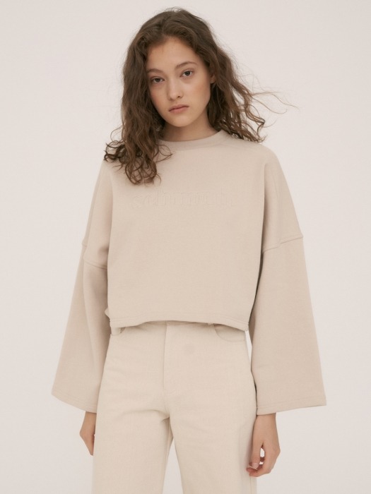 Crop Sweatshirt [Light Beige]