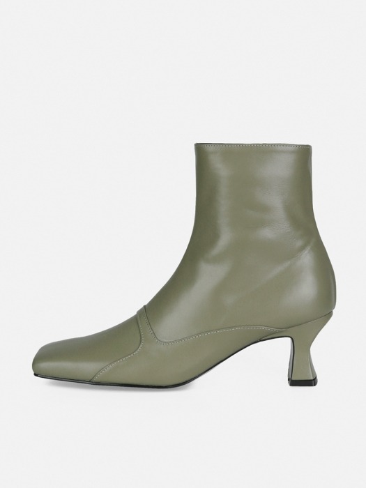 SQUARE MIX ANKLE BOOTS - KHAKI