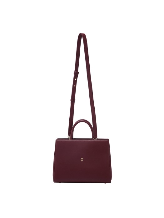 Lucky Pleats Tote M Royal Brown