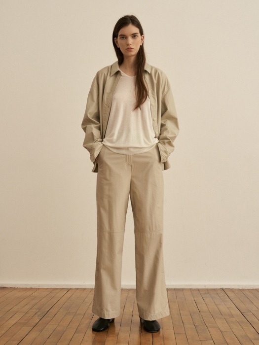 echo leather wide pants(IVORY)