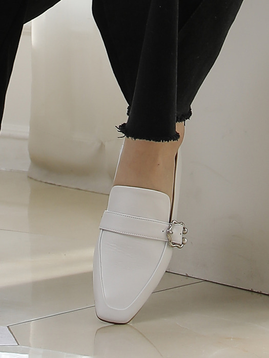 BKP20206 REO SLINGBACK LOAFER WHITE