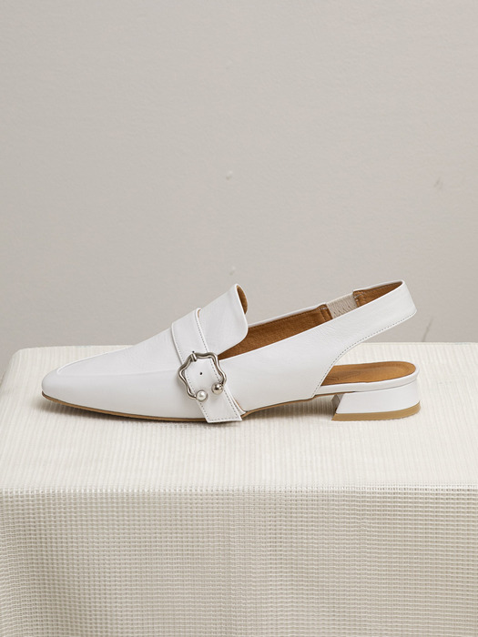 BKP20206 REO SLINGBACK LOAFER WHITE