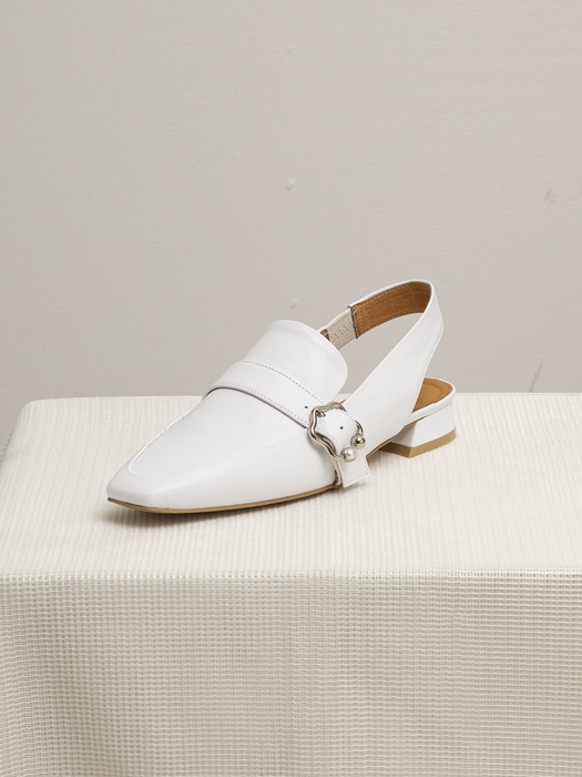 BKP20206 REO SLINGBACK LOAFER WHITE