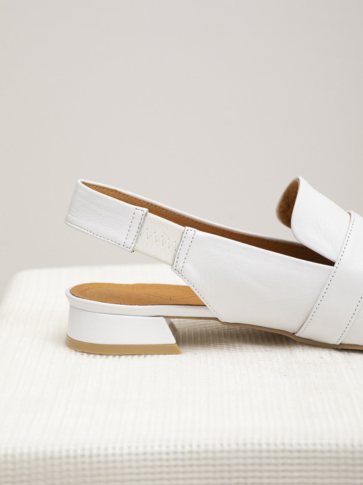 BKP20206 REO SLINGBACK LOAFER WHITE