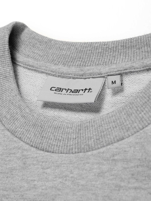 SCRIPT EMBROIDERY SWEATSHIRT_GREY HEATHER/WHITE