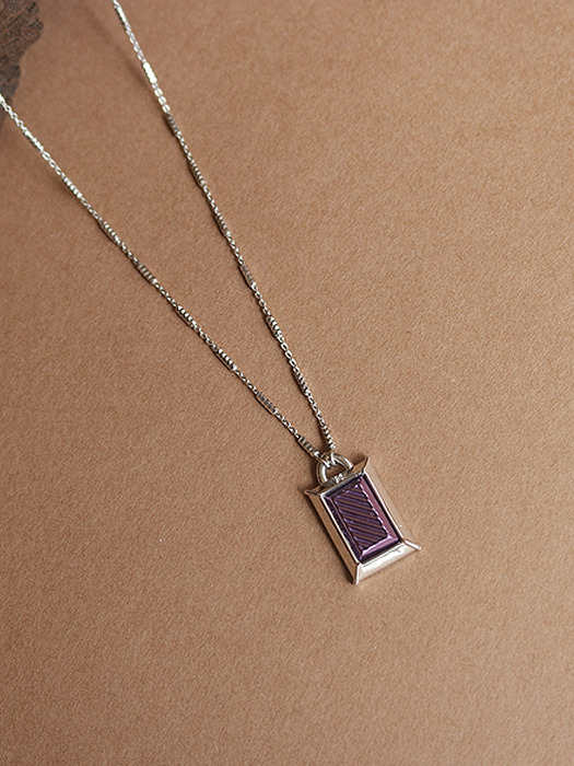 Pattern square necklace (Violet)