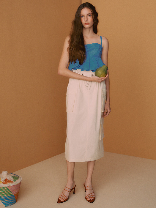 [Cotton Resort] Out Pocket String Skirt_2color