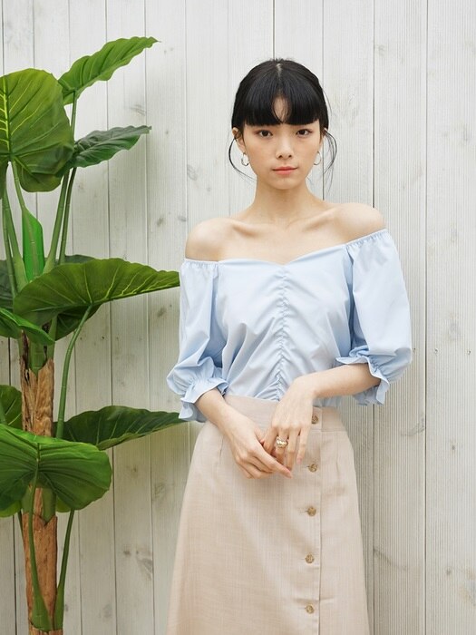 TO2-HEART BLOUSE SKYBLUE