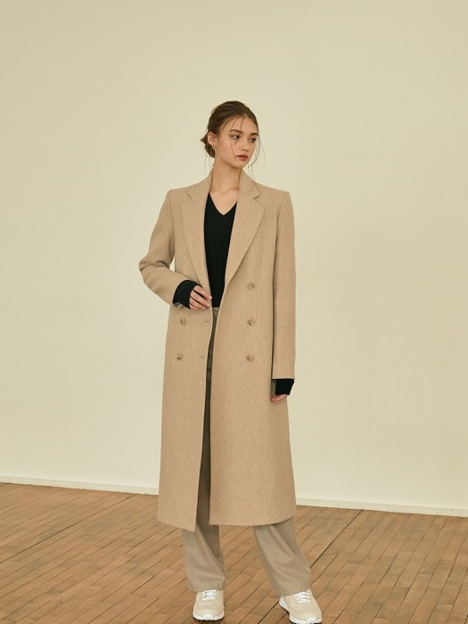 Classic double long coat[beige]