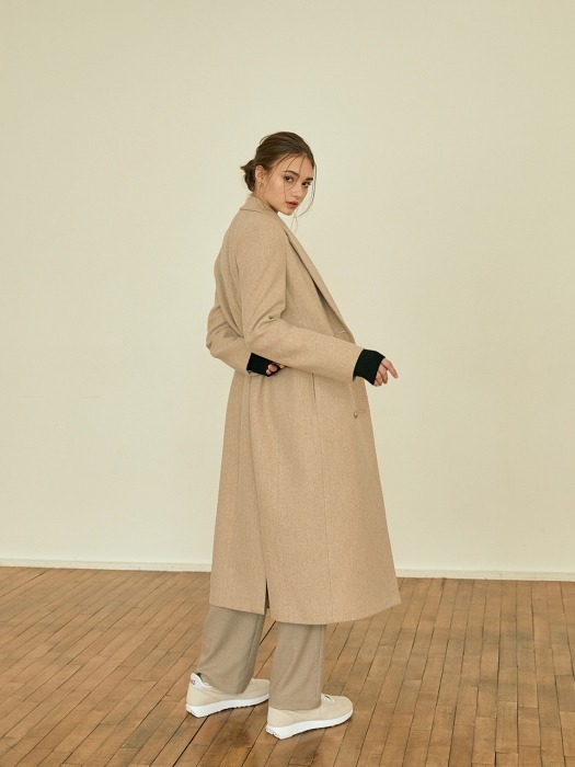 Classic double long coat[beige]