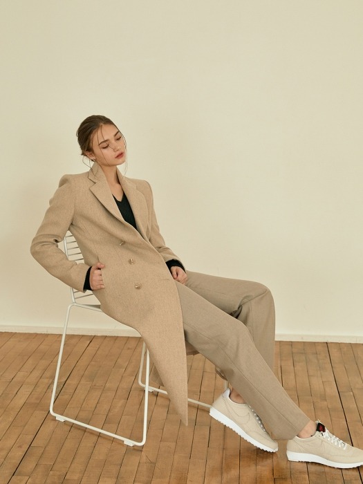 Classic double long coat[beige]