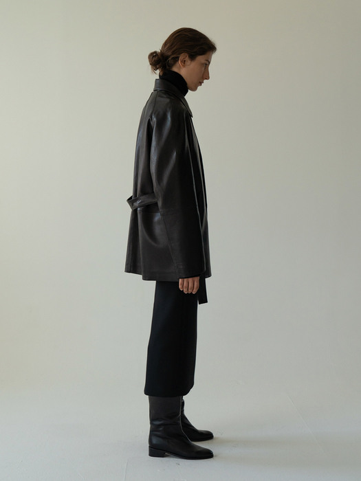 leather raglan jacket