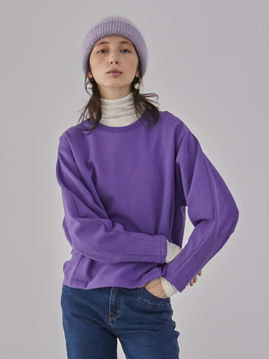 Lea Dart Sleeve Sweat Shirt_ Purple