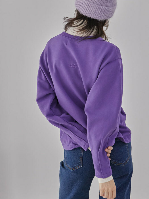 Lea Dart Sleeve Sweat Shirt_ Purple