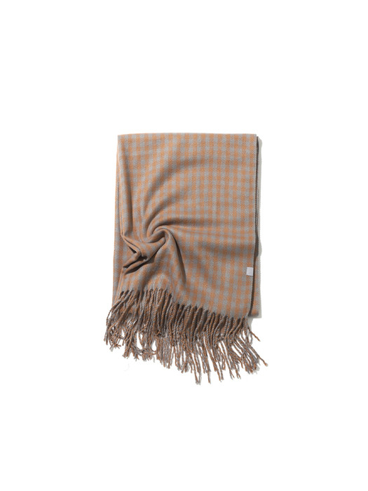 GINGHAM PLAID MUFFLER [BROWN]