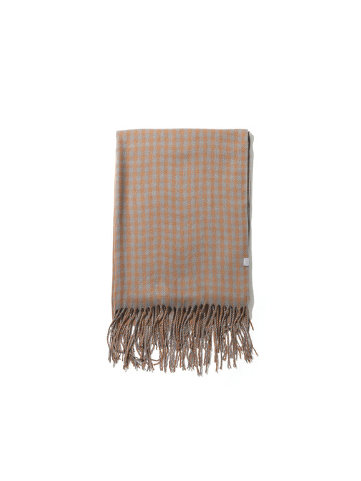 GINGHAM PLAID MUFFLER [BROWN]