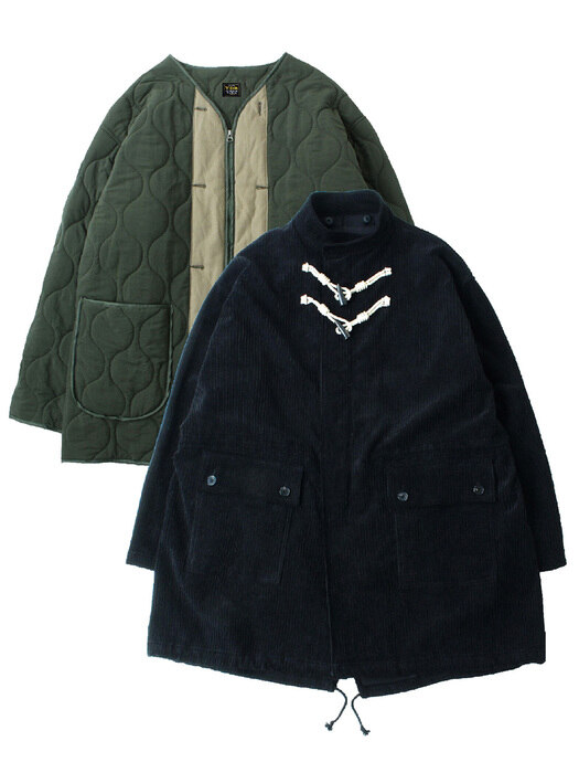 CORDUROY TOGGLE FISHTAIL PARKA [Black] SET