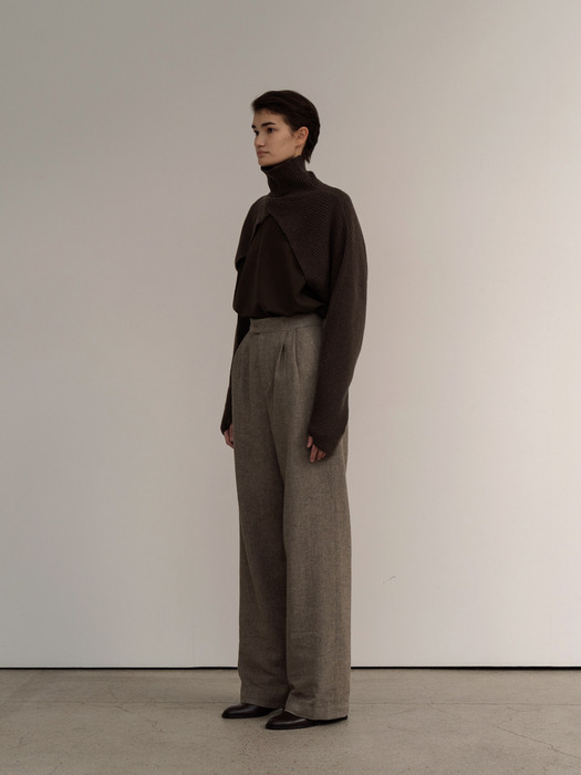 wool blend pants (natural khaki)