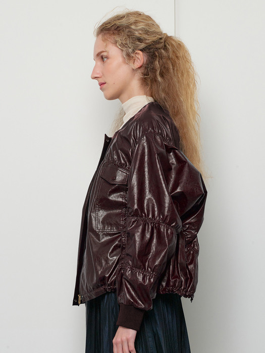 eco leather jumper (burgundy)